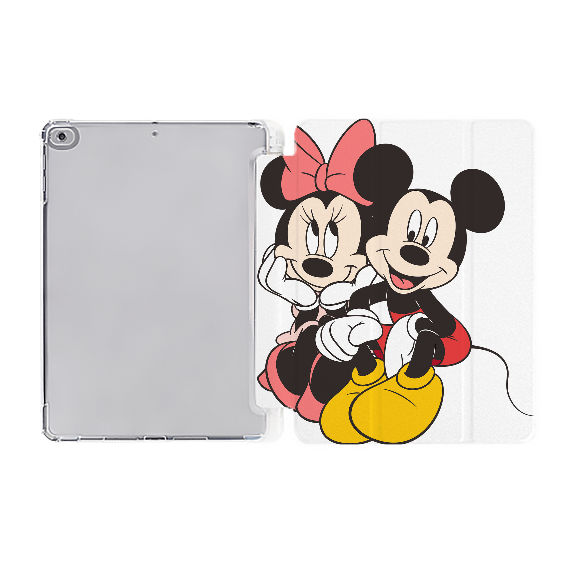 （画像用） ミッキーマウス Mickey Mouse IPad ケース ペン収納付き 三つ折りスタンド PUレザー×シリコン 対応機種9.5/10.5/10.9インチ